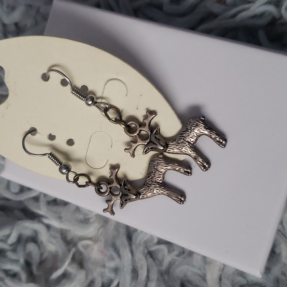 Deer gray earrings